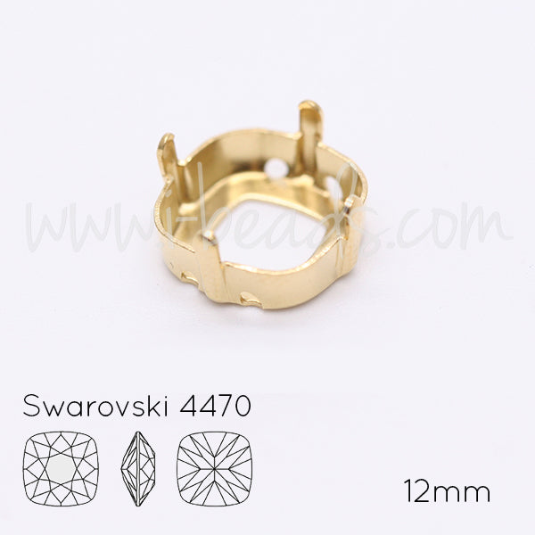 Serti à coudre pour Swarovski 4470 12mm doré (1)