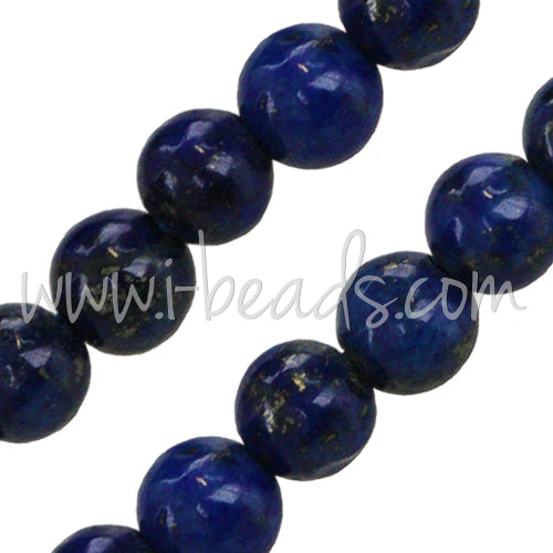 Kaufen Sie Perlen in der Schweiz Natur Lapis Lazuli Runde Perlen 10mm am Strang (1)