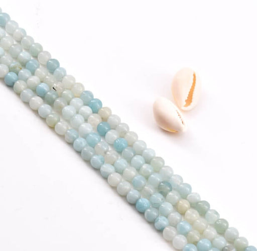 Kaufen Sie Perlen in der Schweiz AMAZONITE runder perlenstrang 4mm -38cm -92 perlen (1)