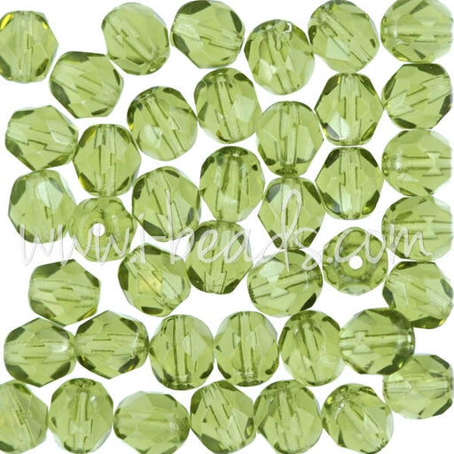 Kaufen Sie Perlen in der Schweiz Glasschliffperlen olivine 6mm (50)