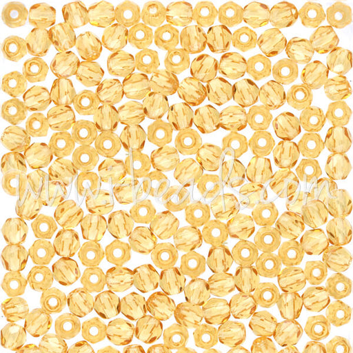 Kaufen Sie Perlen in der Schweiz Glasschliffperlen medium topaz 3mm (50)