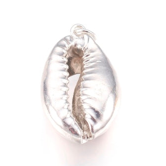 Kaufen Sie Perlen in der Schweiz Kauri Schale versilbert 20-30x12-18mm Loch 3mm (verkauft pro 1 Einheit)