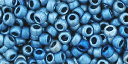 cc511f - perles de rocaille Toho 8/0 higher metallic frosted mediterranean blue (10g)