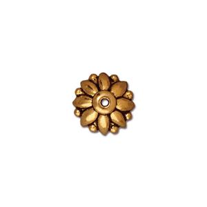 Kaufen Sie Perlen in der Schweiz Perlenkappe Dharma 10mm Goldfarben (1)