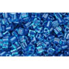 cc932 - perles Toho triangle 3mm aqua/capri lined (10g)