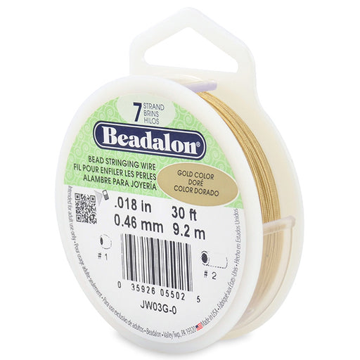 Beadalon fil câble 7 brins doré métallique 0.46mm, 9.2m (1)