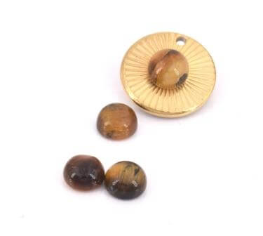 Kaufen Sie Perlen in der Schweiz Runder cabochon Tigeraugen 6mm (2)