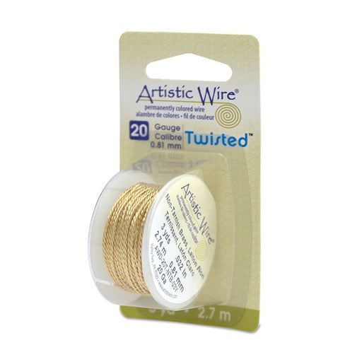 Artistic wire - Künstlerische Leitung, 20 Gauge (0,81 mm), Twist, Runde, anlauf Resistant Messing -2,74 m