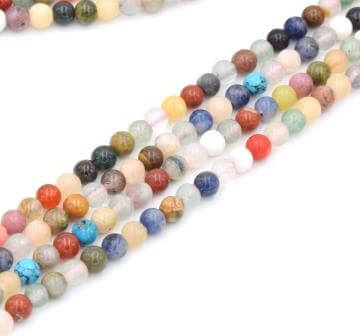 Kaufen Sie Perlen in der Schweiz Mehrfarbige gemischte Edelsteine ??4mm (1 strang)