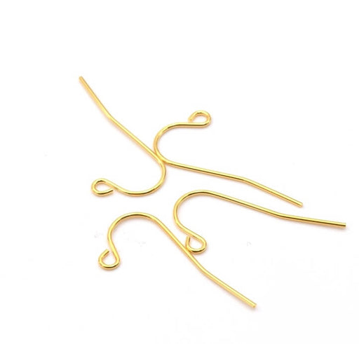 Kaufen Sie Perlen in der Schweiz Stahl Haken Ohrringe Gold 24x11.5mm(4)