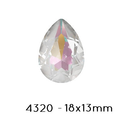 Kaufen Sie Perlen in der Schweiz Swarovski 4320 Fancy Stone PEAR- Light Grey DELITE-18x13mm (1)