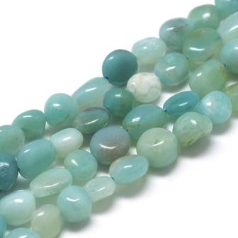 Achat Perles forme nugget arrondi Amazonite 8-12mm trou 0.8mm(1 rang)