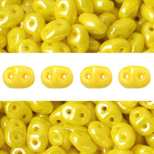 Kaufen Sie Perlen in der Schweiz Super Duo Perlen 2.5x5mm Luster Opaque Yellow (10g)