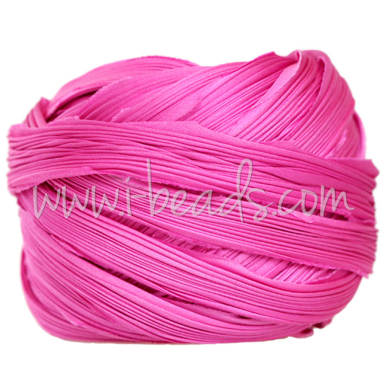 Ruban de soie Shibori deep fuchsia (10cm)