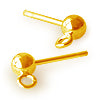 Boucles d'oreilles Clou boule 4mm et anneau métal doré or fin (4)