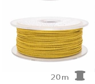 Fil Polyester et Métal - OR clair 1 mm - (vendu par Bobine - 20m)