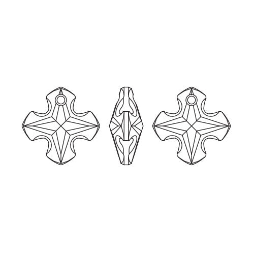 Pendentif croix grecque Swarovski 6867 crystal vitrail medium 14mm (1)