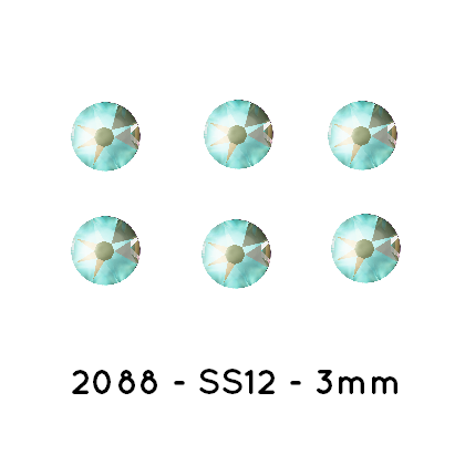 Kaufen Sie Perlen in der Schweiz Swarovski 2088 Xirius rose CRYSTAL ARMY GREEN DELITE SS12- 3mm (60)