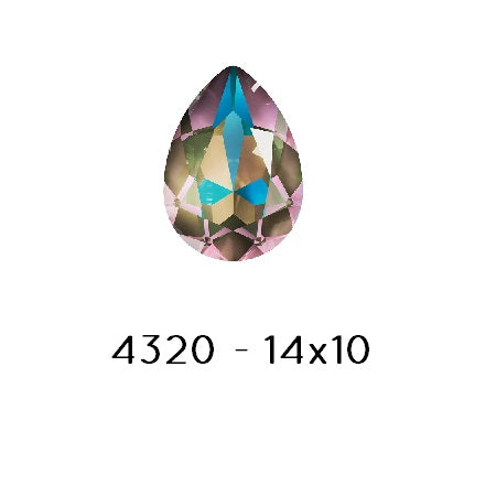Kaufen Sie Perlen in der Schweiz Swarovski 4320 Fancy Stone PEAR - Crystal ARMY green DELITE-14x10mm (1)