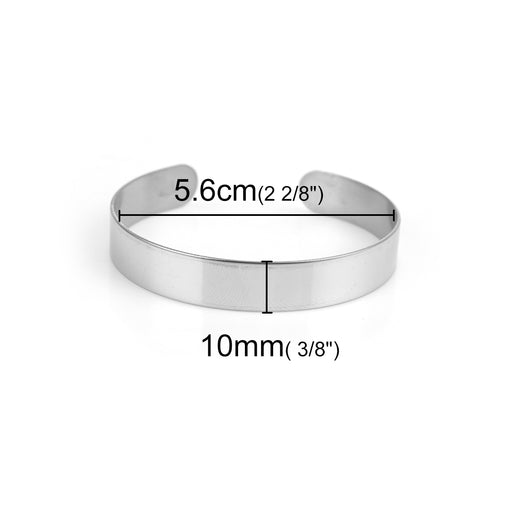 Bracelet en acier inoxydable 10 mm - diamètre: 60 mm (1)