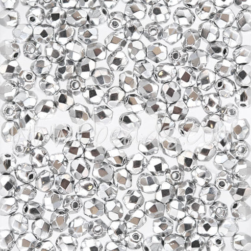 Kaufen Sie Perlen in der Schweiz Glasschliffperlen silver 3mm (50)