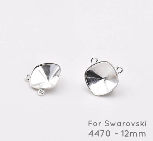 Kaufen Sie Perlen in der Schweiz Anhänger für Swarovski 4470 -12mm versilbert (1)