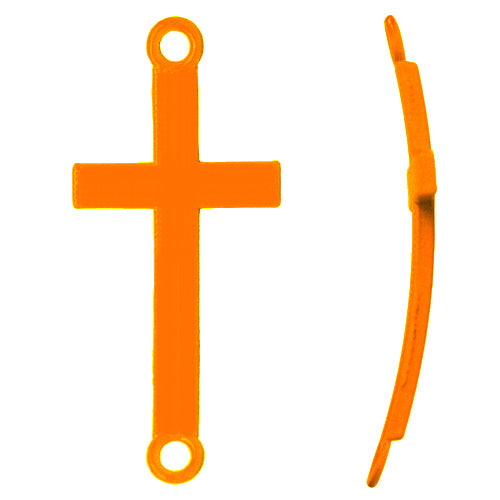 Kaufen Sie Perlen in der Schweiz Kreuz neon orange Beschichtung 17x37mm (1)