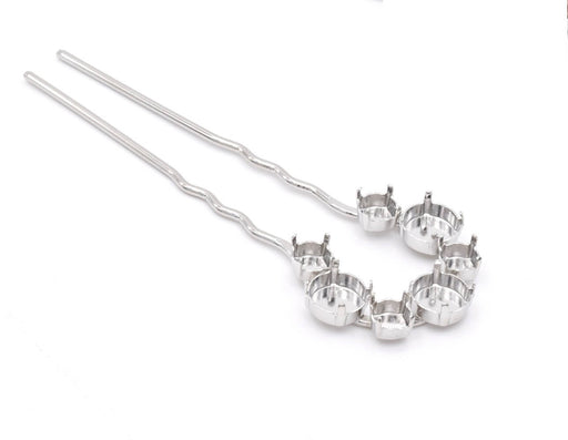 Kaufen Sie Perlen in der Schweiz Haarnadeleinstellung 1122 Rivoli 12mm und 1088 SS39 - rhodiniert 10cm (1)
