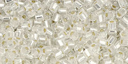 Kaufen Sie Perlen in der Schweiz cc21 - Toho hexagon perlen 2.2mm silver lined crystal (10g)