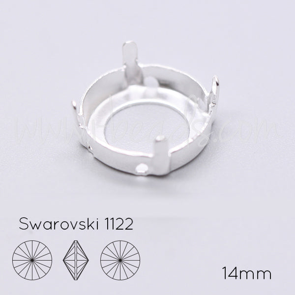 Serti à coudre pour Swarovski 1122 rivoli 14mm argenté (2)