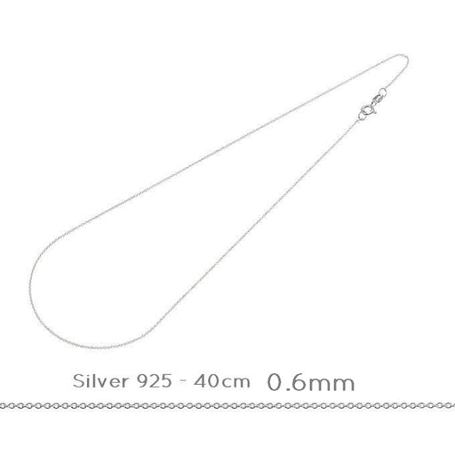 Kaufen Sie Perlen in der Schweiz Extra feine Kette 0.6mm in Silber 925 Rolo mit Schließe 40 cm (1)