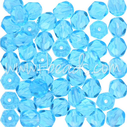 Kaufen Sie Perlen in der Schweiz Glasschliffperlen aquamarine 6mm (50)