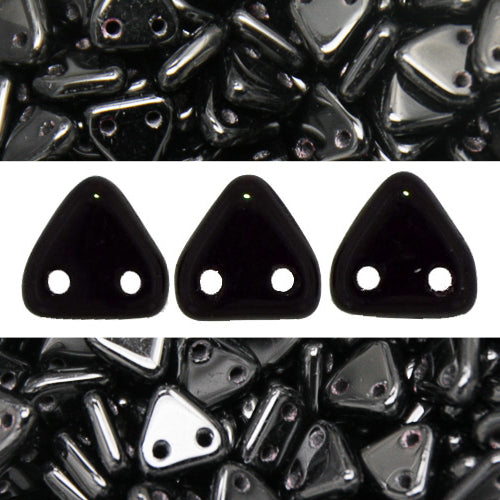 Perles 2 trous CzechMates triangle jet 6mm (10g)