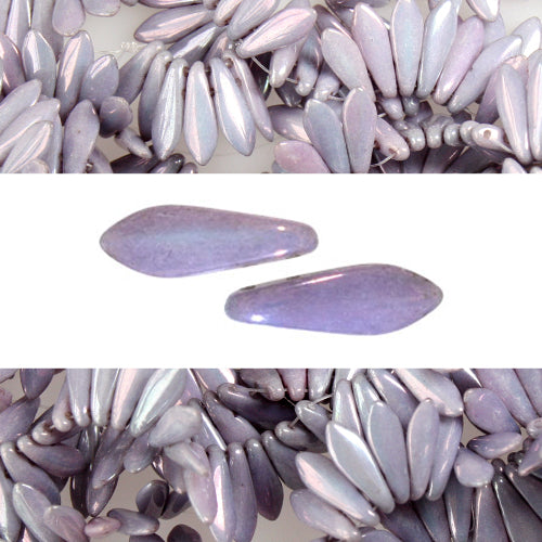 2 Loch Perlen CzechMates Daggers luster opaque amethyst 5x16mm (50)