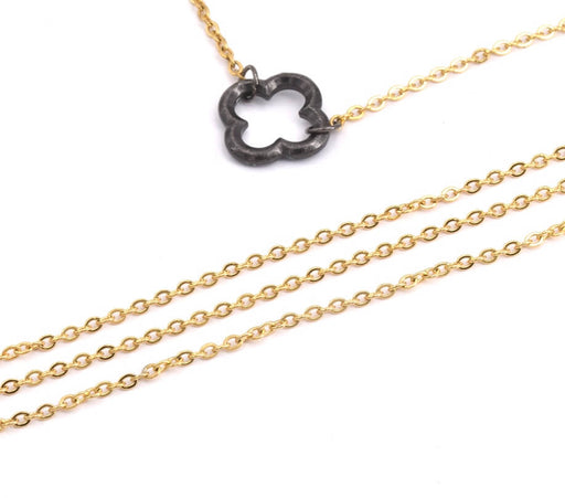 Kaufen Sie Perlen in der Schweiz Edelstahl Stahlkette Golden rolo 3x2mm (1m)