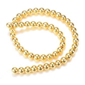Kaufen Sie Perlen in der Schweiz Rekonstituierte Hämatitperlen vergoldete 2mm - 1 Reihe - 200 Perlen (verkauft; 1 Strang)