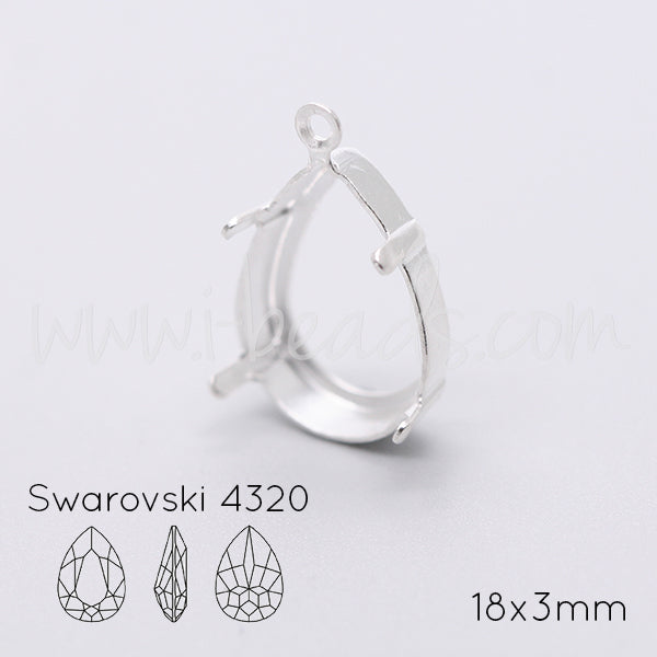 Anhängerfassung für Swarovski 4320 18x13mm silber-plattiert (1)