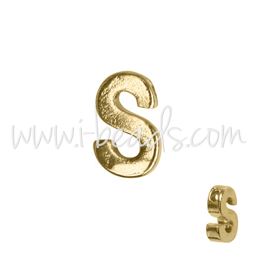 Kaufen Sie Perlen in der Schweiz Buchstabenperle S vergoldet 7x6mm (1)