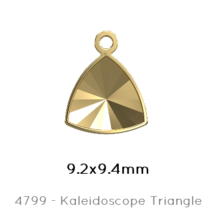 Kaufen Sie Perlen in der Schweiz Swarovski 4799/J Kaleidoscope Triangle Fancy Stone settings golden 9,2x9,4mm (2)