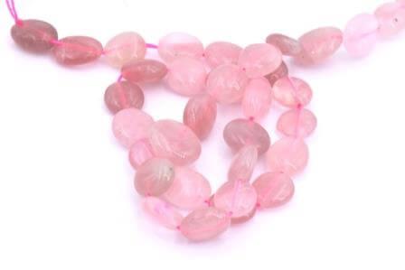 Kaufen Sie Perlen in der Schweiz Runde Nugget Perlen Rose quartz 8-12 mm loch 0.8mm (1 strand)