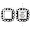 Perle carré métal Argenté vieilli beads 11mm (1)
