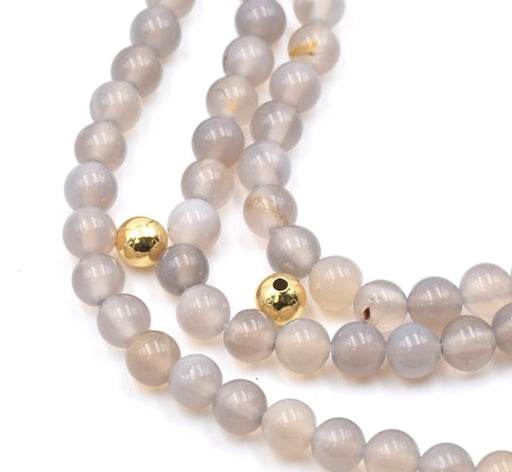 Kaufen Sie Perlen in der Schweiz Grau achat runder perlenstrang 6mm (1)