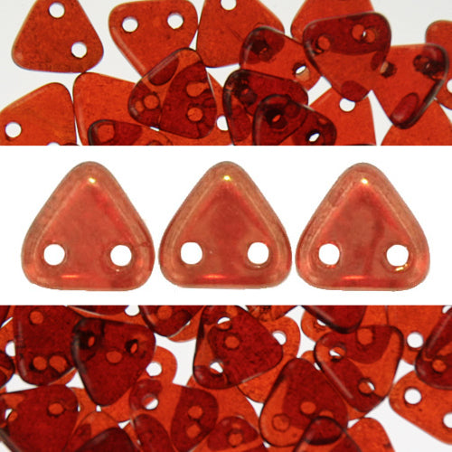 Perles 2 trous CzechMates triangle sunset maple 6mm (10g)