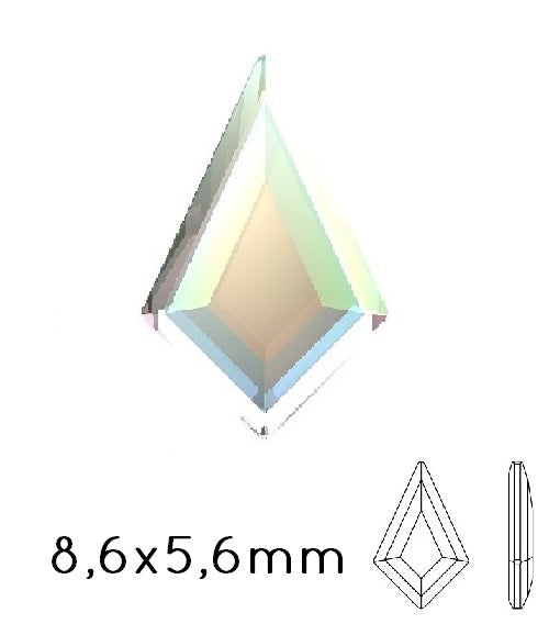 Kaufen Sie Perlen in der Schweiz 2771 Swarovski flat back KITE rhinestones crystal AB 8.6x5.6mm (5)