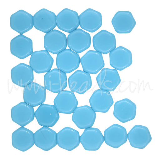 Kaufen Sie Perlen in der Schweiz Honeycomb Perlen 6mm blue turquoise opaque (30)