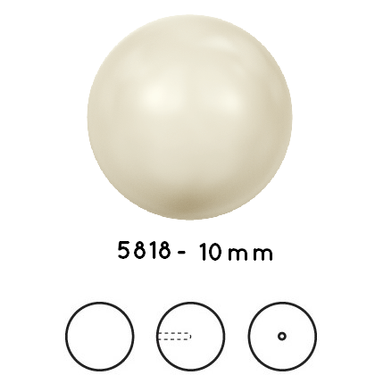 Kaufen Sie Perlen in der Schweiz Swarovski 5818 Half drilled - Crystal cream pearl -10mm (4)