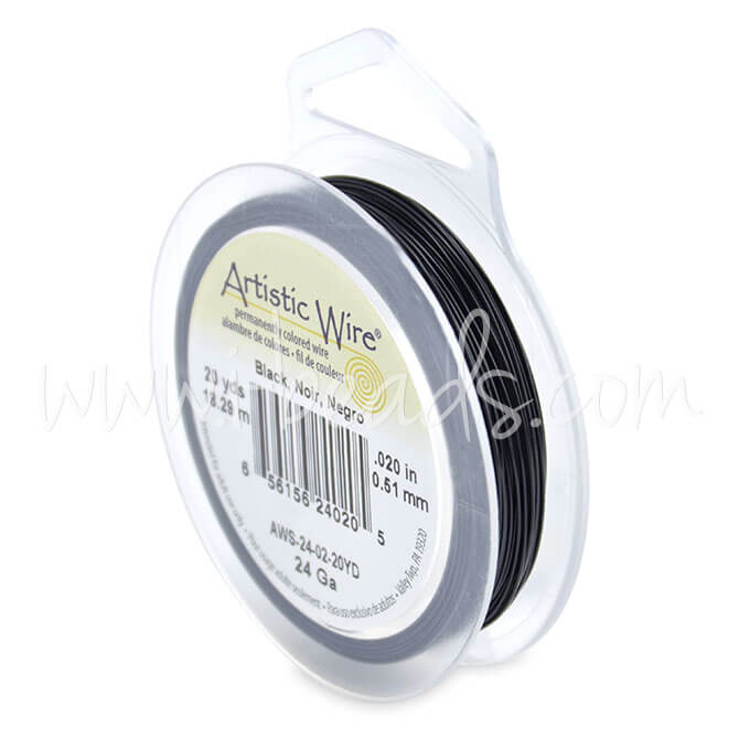 Fil de cuivre artistic wire noir gauge 24, 18.2m (1)