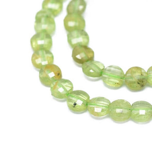 Kaufen Sie Perlen in der Schweiz Facettierte flache runde Perlen in natürlichem Peridot 3,5 mm - Loch: 0,6 mm (20)
