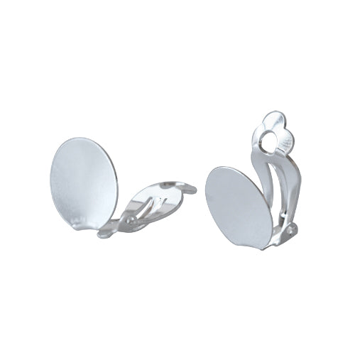 Kaufen Sie Perlen in der Schweiz Ohrclips Silberfarben 13mm (2)