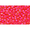 cc979 - Toho rocailles perlen 11/0 light topaz/ neon pink lined (10g)